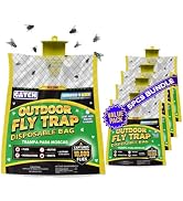 Outdoor Fly Trap Bags (5 Pack), Disposable, Hanging Fly Catcher with Bait, Outdoor Use Fly Hunter...
