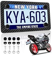 Motorcycle License Plate Frame Stainless Steel,Personalized Carbon Fiber License Plate Frame as C...