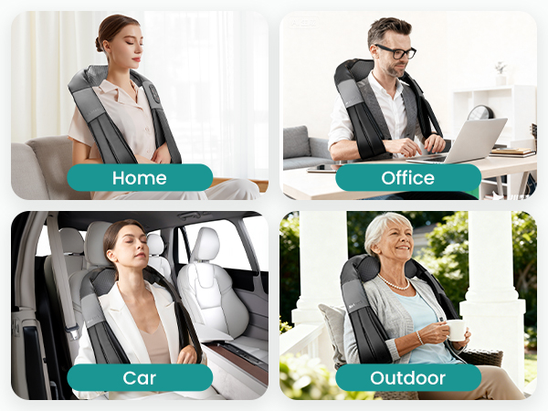 Nekteck Shiatsu Neck and Back Massager with Soothing Heat