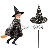 LNCOJOLM Wizard Witch Cloak Costume Kids Witches Capes Wizard Cloak Ghost Costume Set Props