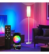 Qaubauyt Smart LED Floor Lamp with APP Control &amp; RGB Colors - Dimmable Standing Lamp for Living R...
