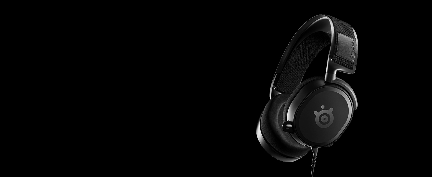 -SteelSeries headset with logo floating in space
