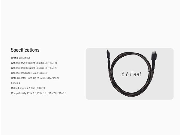 LetLinkSo Gen4 PCIe 4.0 Oculink SFF-8611 Connector