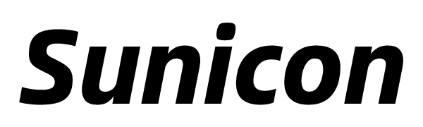 Sunicon logo in bold black text with an italicized style against a white background.