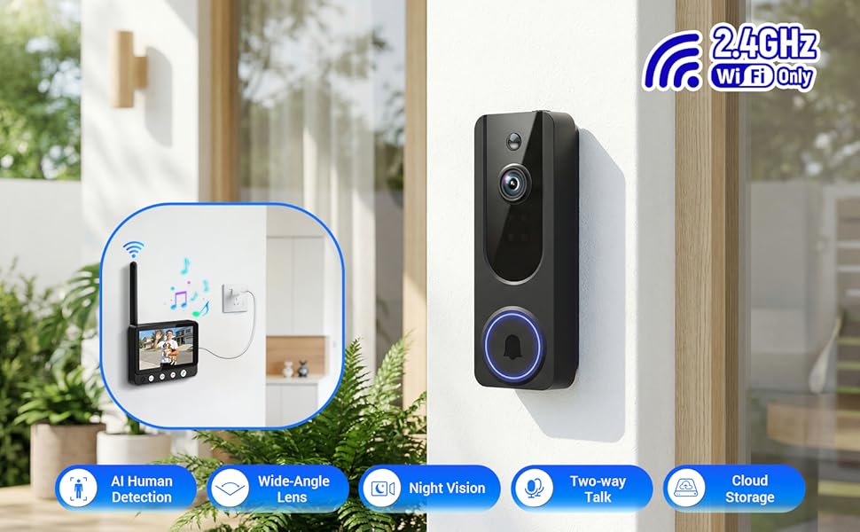 Video Doorbell with Base station