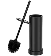 Black Toilet Brush and Holder Set, 304 Stainless Steel Heavy Duty Toilet Bowl Brush and Holder wi...
