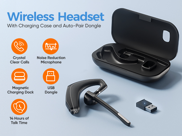 A6 bluetooth wireless headset mic pc work iphone phone computer