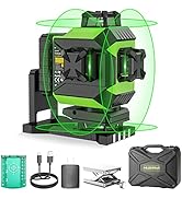 Huepar 4x360 Laser Level Self-leveling 4D Green Beam Cross Line 16 Lines Tiling Floor Laser Tool ...