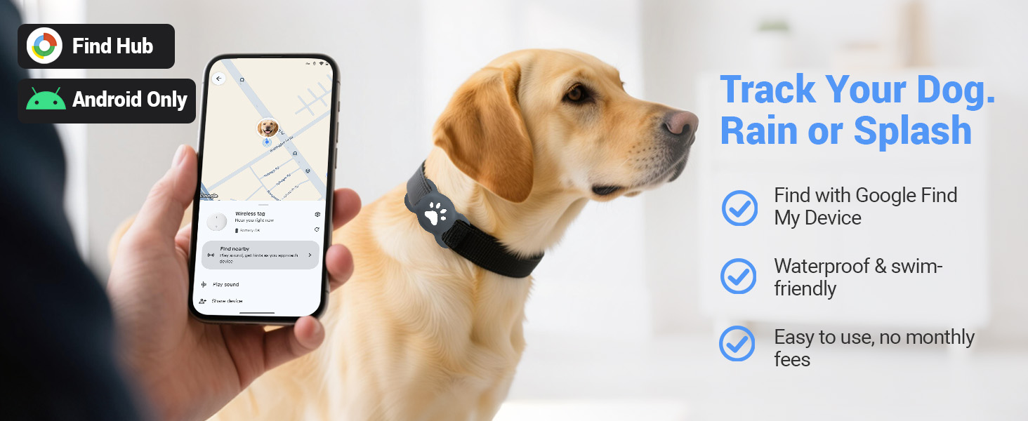 dog tracker tag android gps tags for pet dog collar Samsung air tag tracking collar