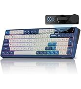 RK ROYAL KLUDGE M100 Wireless Mechanical Keyboard w/Screen &amp; Dual Knobs, Tri-Mode Gasket Mount Ga...