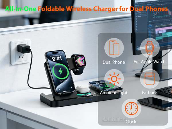 dual iphone charging station