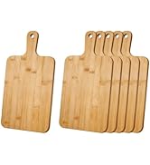 ZeQi Bamboo Cutting Board with Handle (6PCS, 16"L x 7.8"W), Wooden Cutting Boards, Chopping Board...