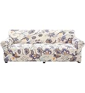 hyha Couch Cover, Floral Pattern, Stretch, Printed, 4 Pieces, Sofa Slipcovers, for 3 Separate Cus...