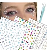 NOOEPC Self Adhesive Face Gems Stickers, Hair Gems Face Jewels Eye Jewels Rhinestones Festival Es...
