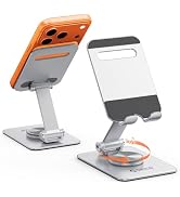 ORICO Aluminum Phone Stand for Desk, Adjustable Metal Phone Holder with Stable Support and Smooth...