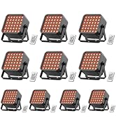 DazzlingStage 36 LED Wireless Uplights, 72W RGB Rechargeable Par Lights, Battery Powered Stage Li...