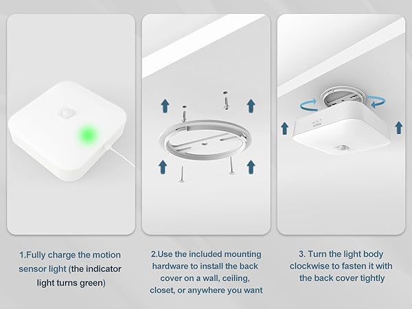 Shower Lights for Inside Shower Without Wiring, Battery Operated Motion Sensor Light for Closet