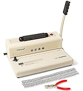 TIANSE Binding Machine, Spiral Coil Binder Machine, Electric Coil Inserter, 15 Sheets Punch Capac...