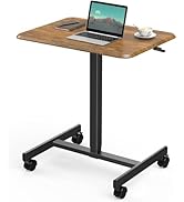 OLIXIS Mobile Small Stading Desk - Sit Stand Desk, Portable Rolling Laptop Desk with Lockable Whe...