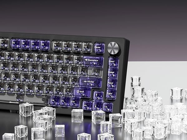 Clear keycaps,Transparent Keyboard keycaps,Jelly Key caps Set,Shine Through keycap,MDA Profile