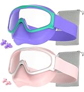 Aegend Swim Goggles with Nose Cover,No Hair Pull,UV Protection Wide View Fabric Swimming Goggles ...