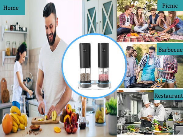 electric salt and pepper grinder set