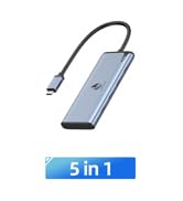 LION TEK USB C Hub Dual Monitor with 4K@60Hz DP Alt Mode, 4-Port USB-C 3.2 Gen2 Ports Hub, USBC S...