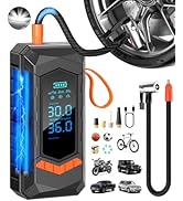 Tire Inflator Portable Air Compressor, Air Pump for Auto, Motorcycle, Bicycle, Balls