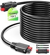 12AWG 10FT Solar Extension Cable with Anderson Connectors -Tinned Copper Wire, Heavy-Duty PVC Jac...
