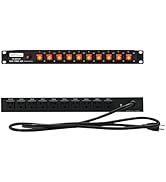 ThePoEstore 10-Outlet 1U Rack Mount Power Strip - Surge Protector, Full Metal with Network-Grade ...