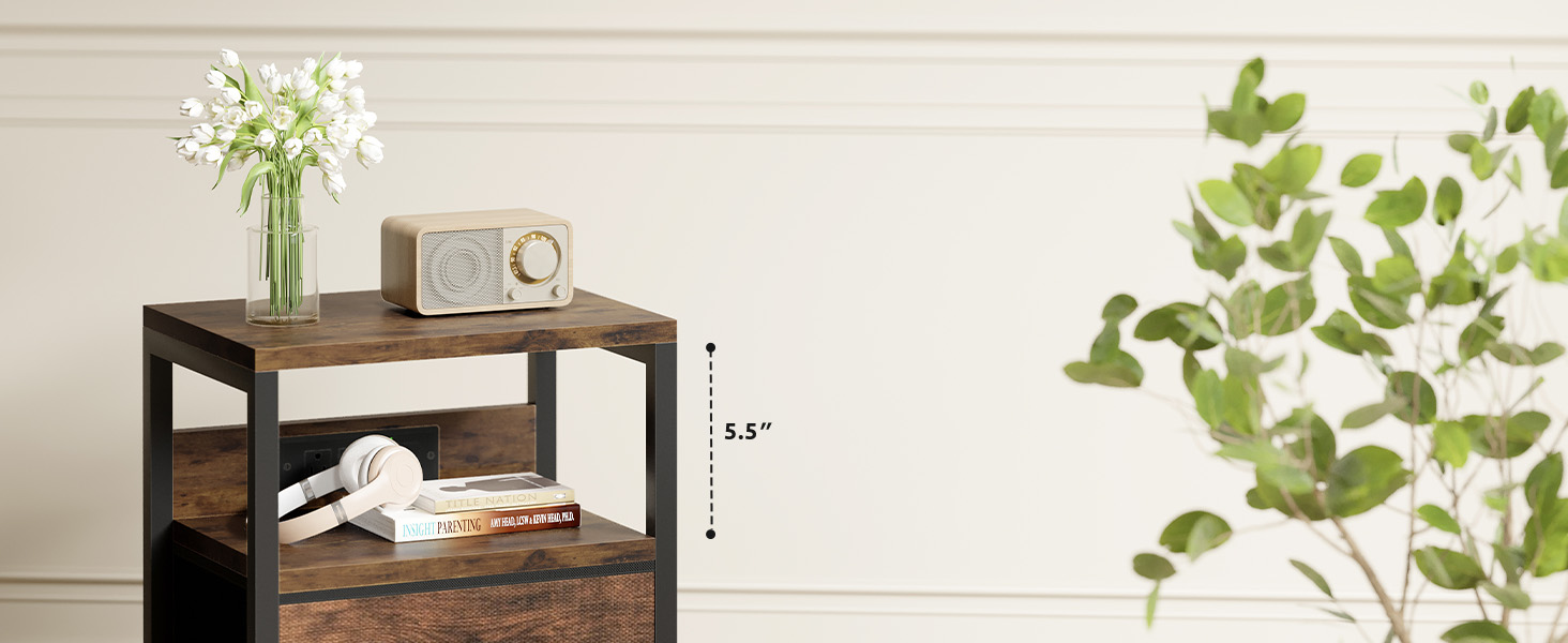 nightstand with shelf