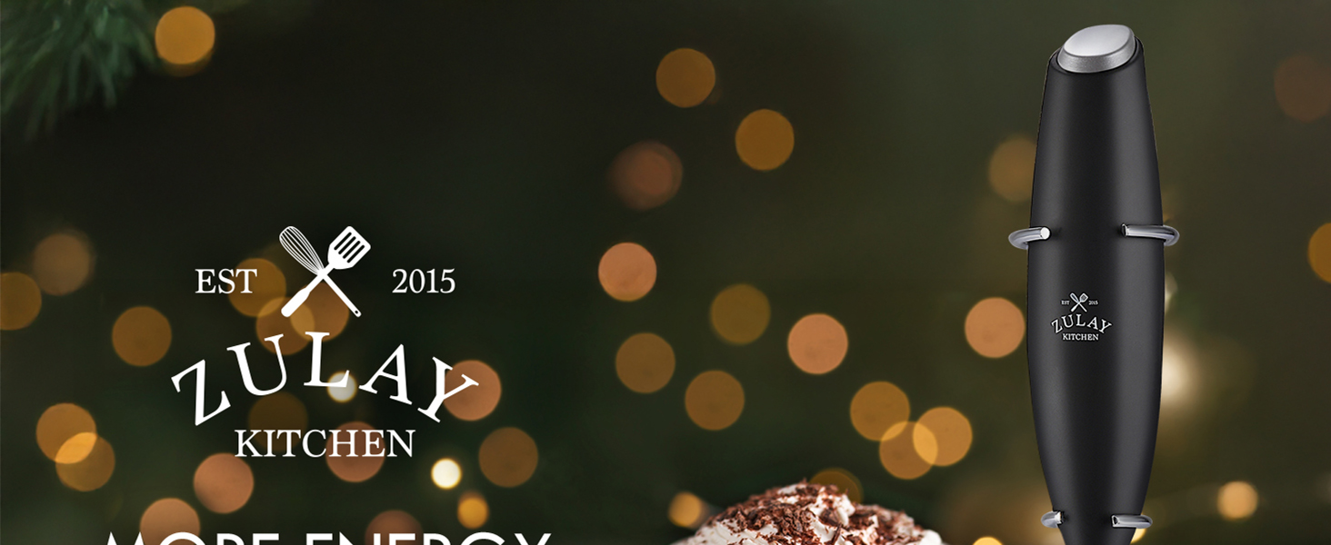 Powerful handheld milk frother, perfect Christmas coffee gift for lattes, matcha, and hot chocolate