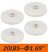 MUTUACTOR 20lb Neodymium Rubber Coated White Magnets,4pcs Anti-Slip Magnetic Mounts Rare Earth Ma...