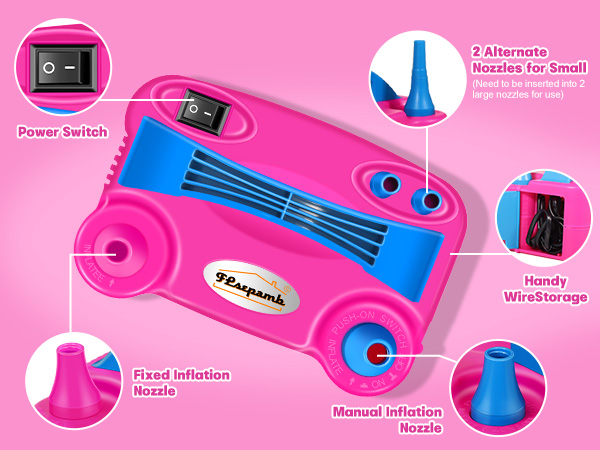 Portable Dual Nozzles Electric Balloon Air Pump