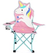 KABOER Kids Outdoor Folding Lawn and Camping Chair with Cup Holder and Carrying Bag, Children's C...