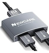 NEWCARE 4K@60Hz 2 Port 1x2 Alu-Alloy HDMI2.0b Splitter 1 in 2 Out with 3.9FT HDMI Cable,Powered S...