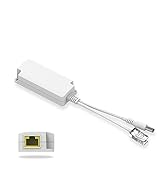 PoE Splitter 48V to 5V 2.5A, 5.5x2.5mm DC IEEE 802.3af/at Standard Power Over Ethernet Splitter A...