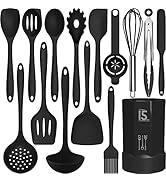 Silicone Cooking Utensils Set - 446°F Heat Resistant Kitchen Utensils,Turner Tongs,Spatula,Spoon,...