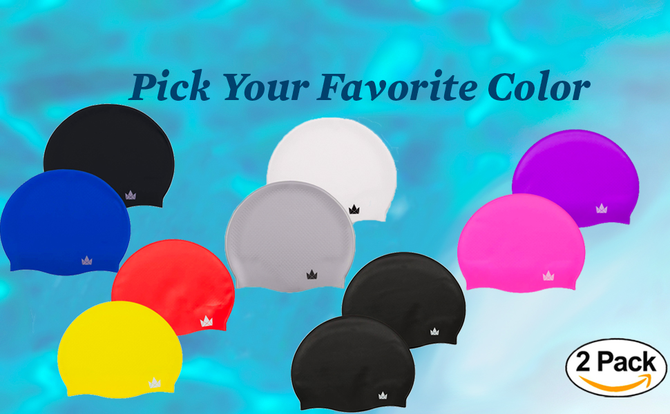 different colors swim caps short hair