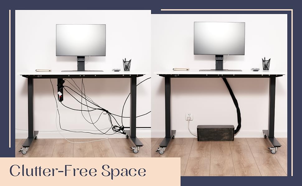 Large Cable Management Box - Electrical Cord Organizer and Protector with Cable Organizer Sleeve