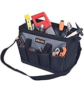 MEIJIA Portable Wide Mouth Waterproof Tool Bag,Multi-pocket with Water Proof Molded Base and Adju...