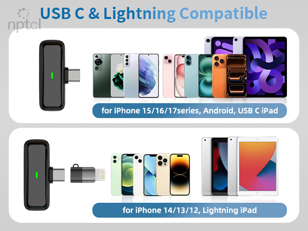 lightning and usb c compatible mic