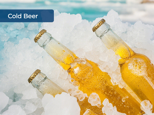 Bullet ice can be used to chill beer