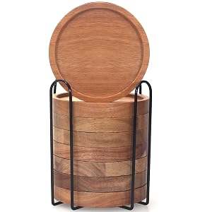 wood coaster set of 8 coasters