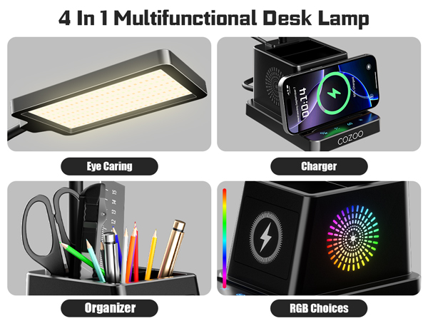 Desk Lamp with Wireless Charger