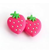 Dwuww Pink Strawberry Tennis Racket Vibration Dampener Soft Silicon Racket Dampener Cartoon Shape...