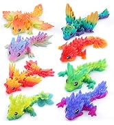 JOYIN 8 Pcs 3D Printed Dragon, 4.4" Colorful 3D Printed Flexible Articulated Dragon Fidget Toys E...