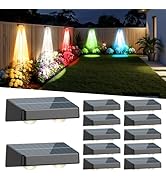 POLARPRA Fence Solar Lights, Solar Fence Lights Outdoor Waterproof Led Warm/Cool White and RGB Co...