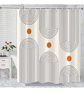 GKLEASG Boho Mid Century Shower Curtain, Minimalist Abstract Arch Simple Sun Modern Machine Washa...