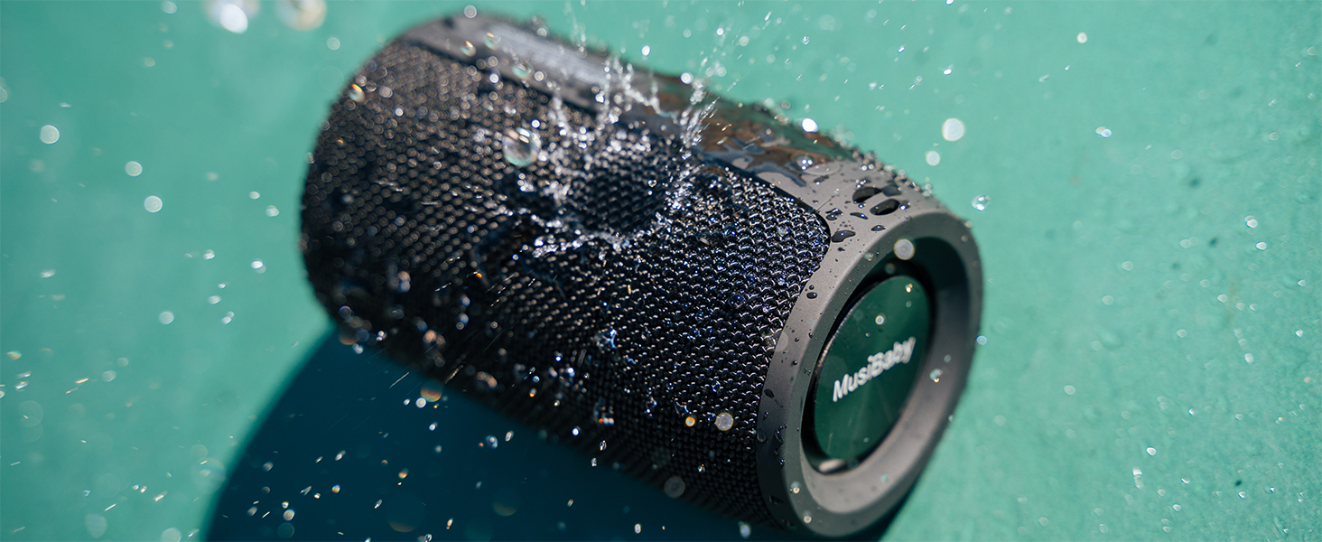 waterproof bluetooth speaker ipx6 splashproof rain resistant outdoor musibaby m68 durable portable